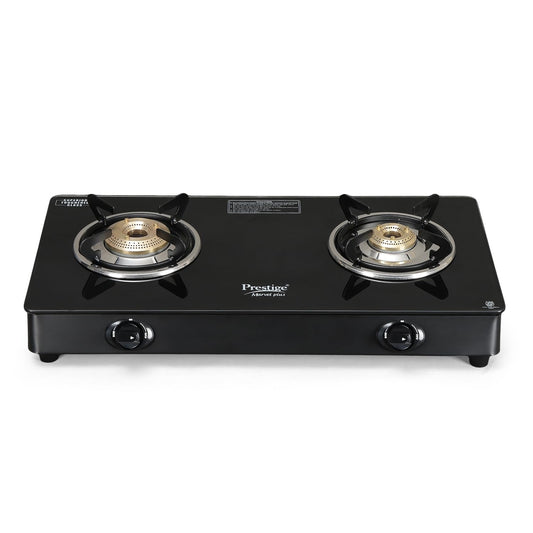 Prestige Marvel Plus Glass Top Gas Stove (2 Burner, Manual Ignition)