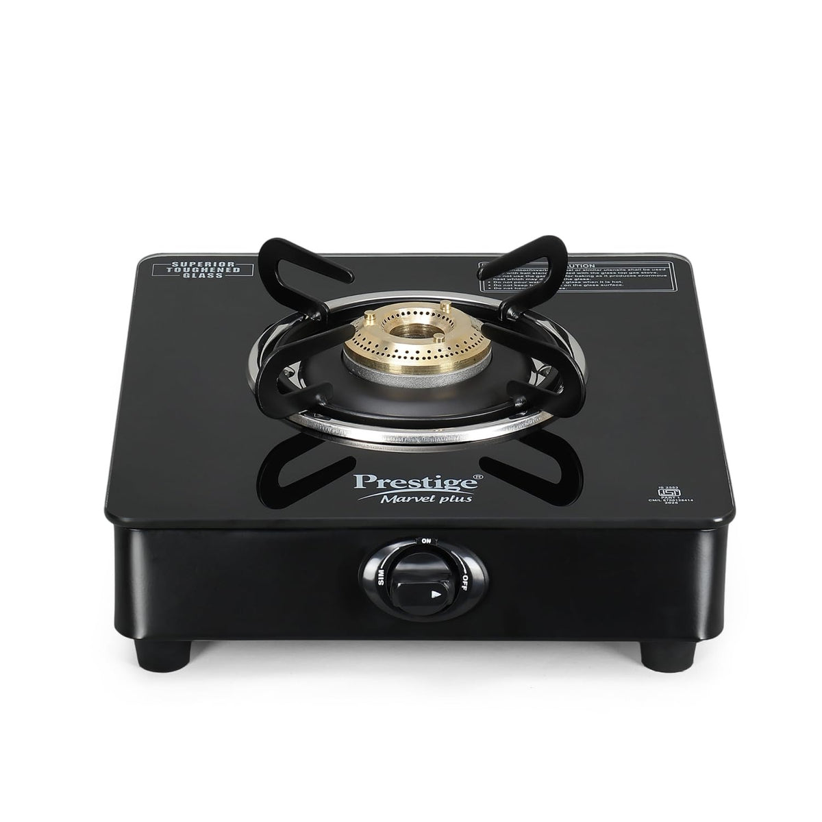 Prestige Marvel Plus Glass Top Gas Stove (1 Burner, Manual Ignition)
