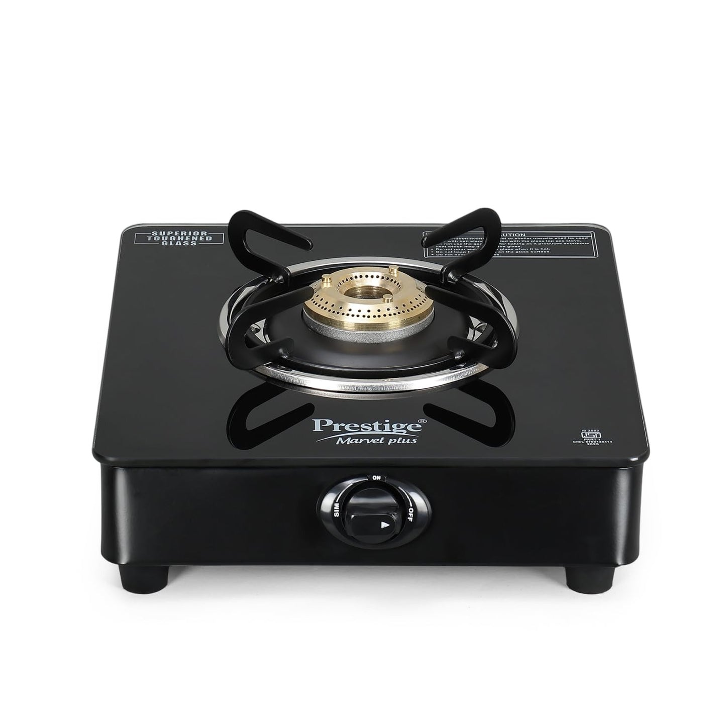 Prestige Marvel Plus Glass Top Gas Stove (1 Burner, Manual Ignition)