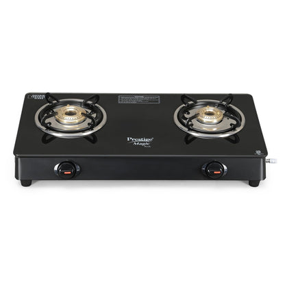 Prestige Magic Plus Glass Top Gas Stove (2 Burner, Manual Ignition)