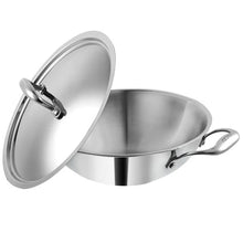 Vinod Platinum Triply Stainless Steel Kadai with Lid, Induction Friendly (8 L)
