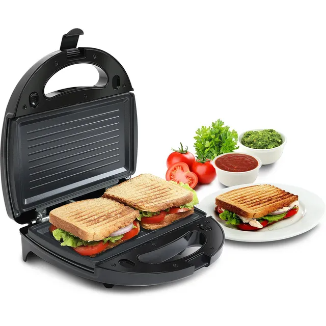 Russell Hobbs 3-in-1 Sandwich Maker (Black & Silver, 750W)