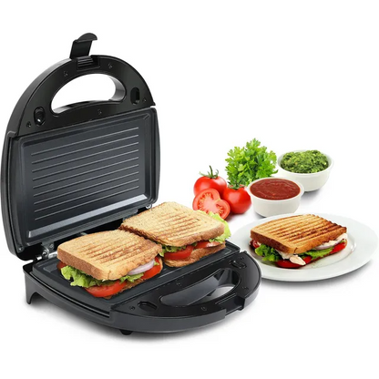 Russell Hobbs 3-in-1 Sandwich Maker (Black & Silver, 750W)