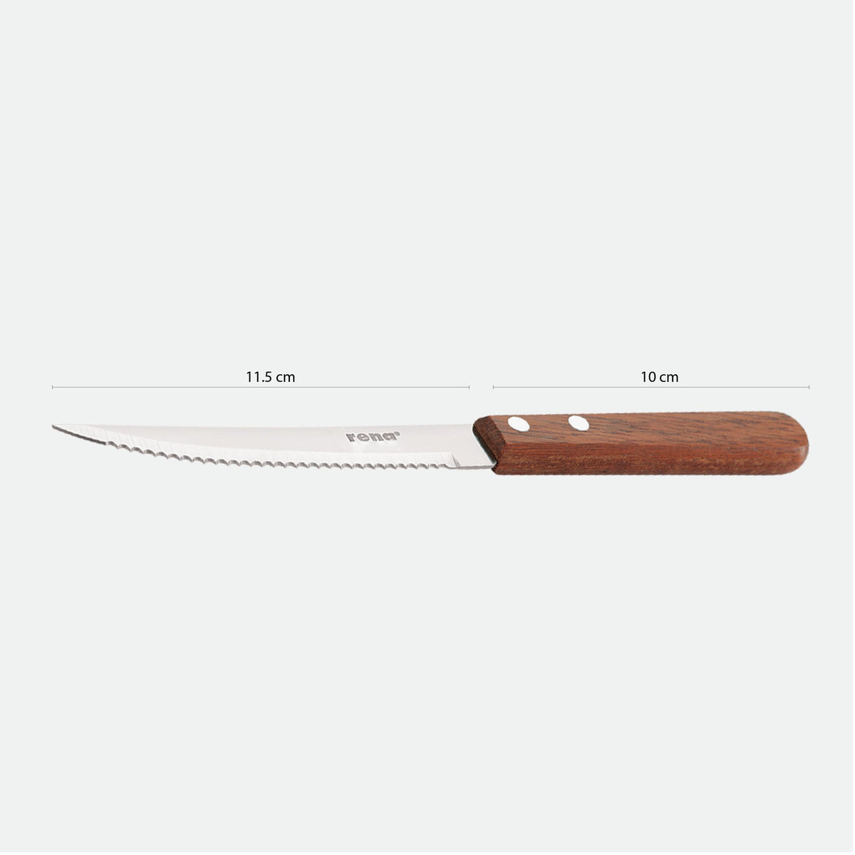 Rena Steak Knife with Wooden Handle, Stainless Steel Serrated Blade