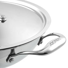 Vinod Platinum Triply Stainless Steel Kadai with Lid, Induction Friendly (8 L)