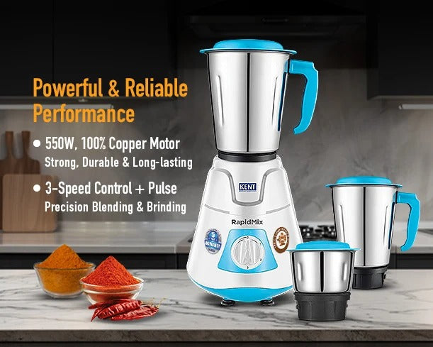 KENT RapidMix Mixer Grinder (500W)