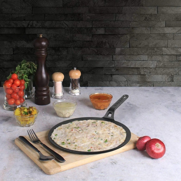 Vinod Legacy Pre-Seasoned Cast Iron Flat Multi Tawa (30 cm)