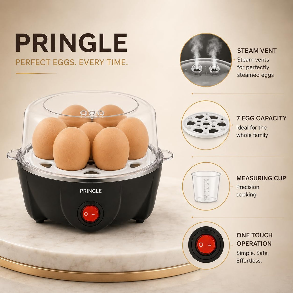 Pringle EB02 Electric Egg Boiler (7 Egg Capacity, 350W)