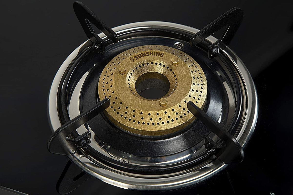 Sunshine Pulsar Glass Top Gas Stove (3 Burner, Manual Ignition)