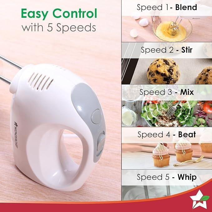 Wonderchef Ultima Plus Hand Mixer (White, 200W)