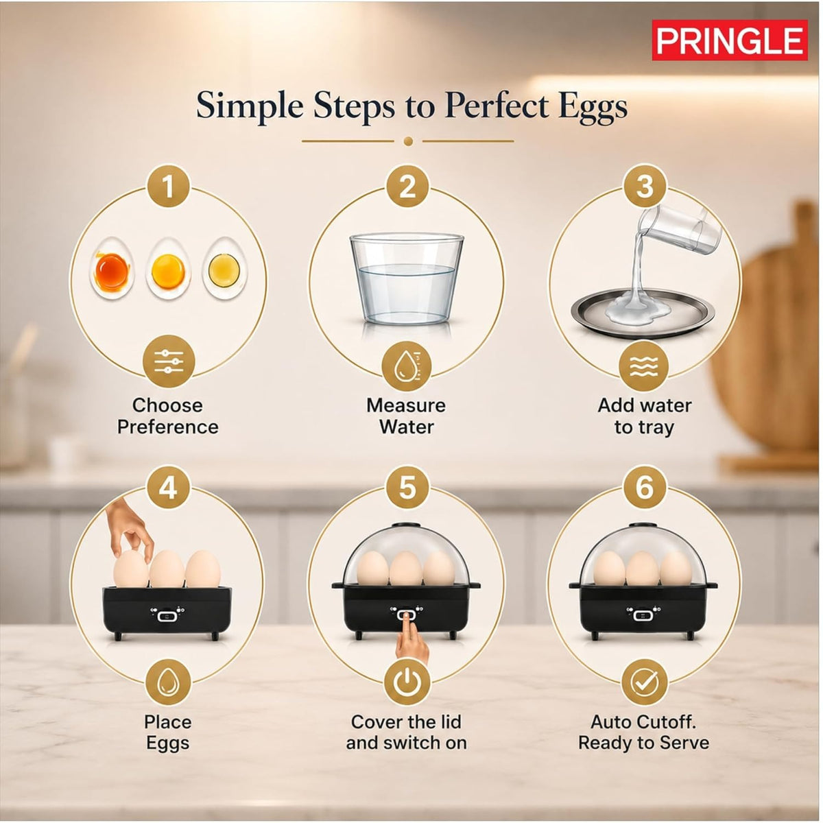 Pringle EB02 Electric Egg Boiler (7 Egg Capacity, 350W)