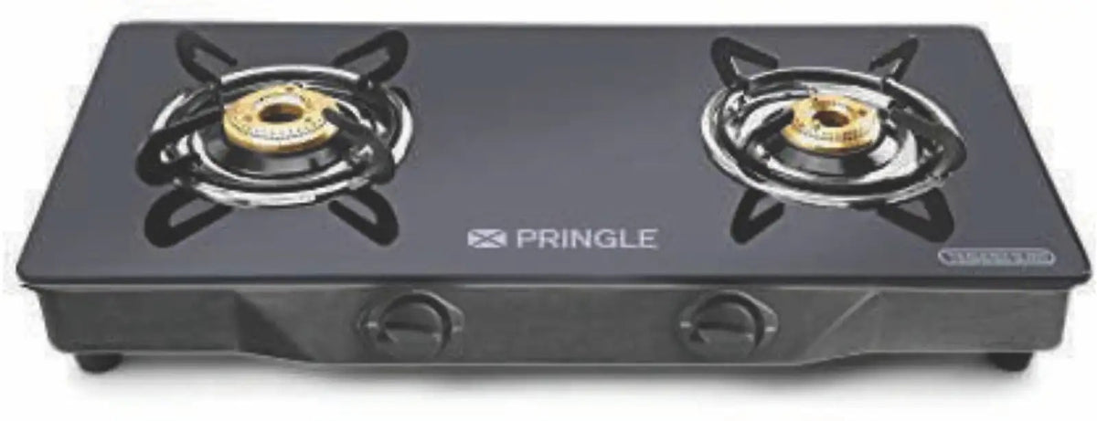 Pringle Rapid Glass Top Gas Stove (2 Burner, Manual Ignition)