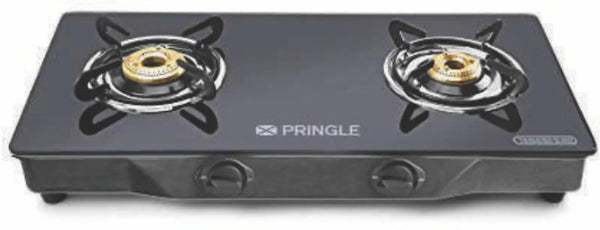 Pringle Rapid Glass Top Gas Stove (2 Burner, Manual Ignition)