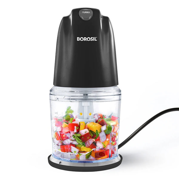 Borosil Chef Delite Electric Vegetable Chopper (500 ml Bowl, Black)