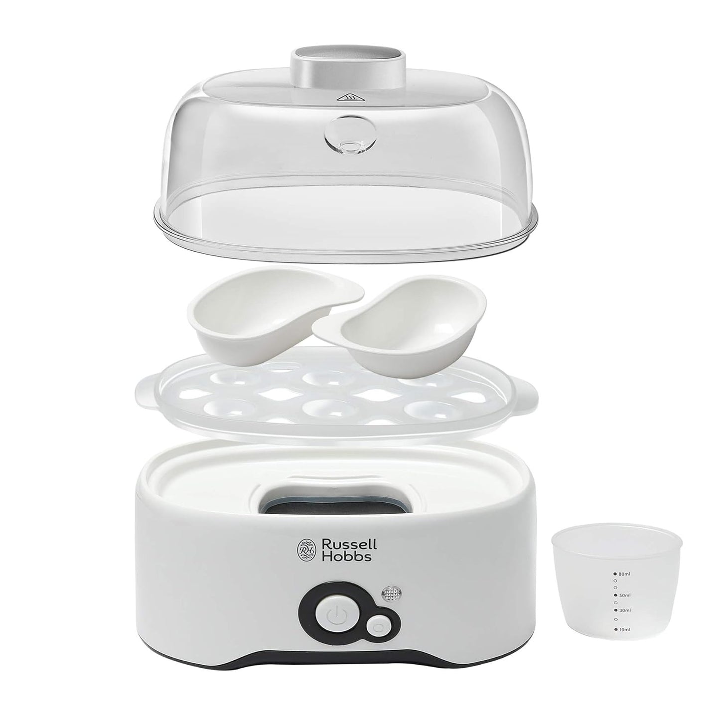 Russell Hobbs Fully Automatic Egg Cooker (6 Egg Capacity & 2 Egg Poaching Pans, 300W)