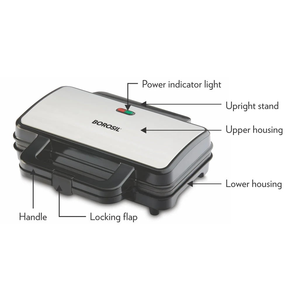 Borosil Neo Waffle Maker (Black, 1000W)