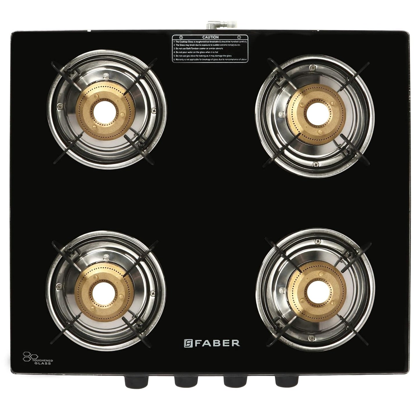 Faber Splendor Glass Top Gas Stove (4 Burner, Manual Ignition)