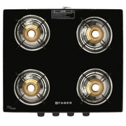 Faber Splendor Glass Top Gas Stove (4 Burner, Manual Ignition)
