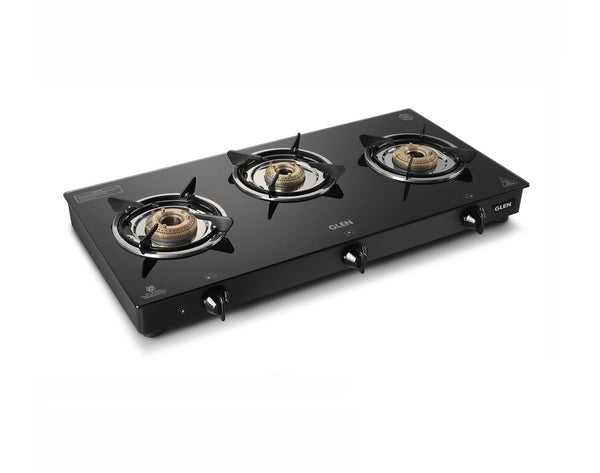 Sunshine Pulsar Glass Top Gas Stove (3 Burner, Manual Ignition)