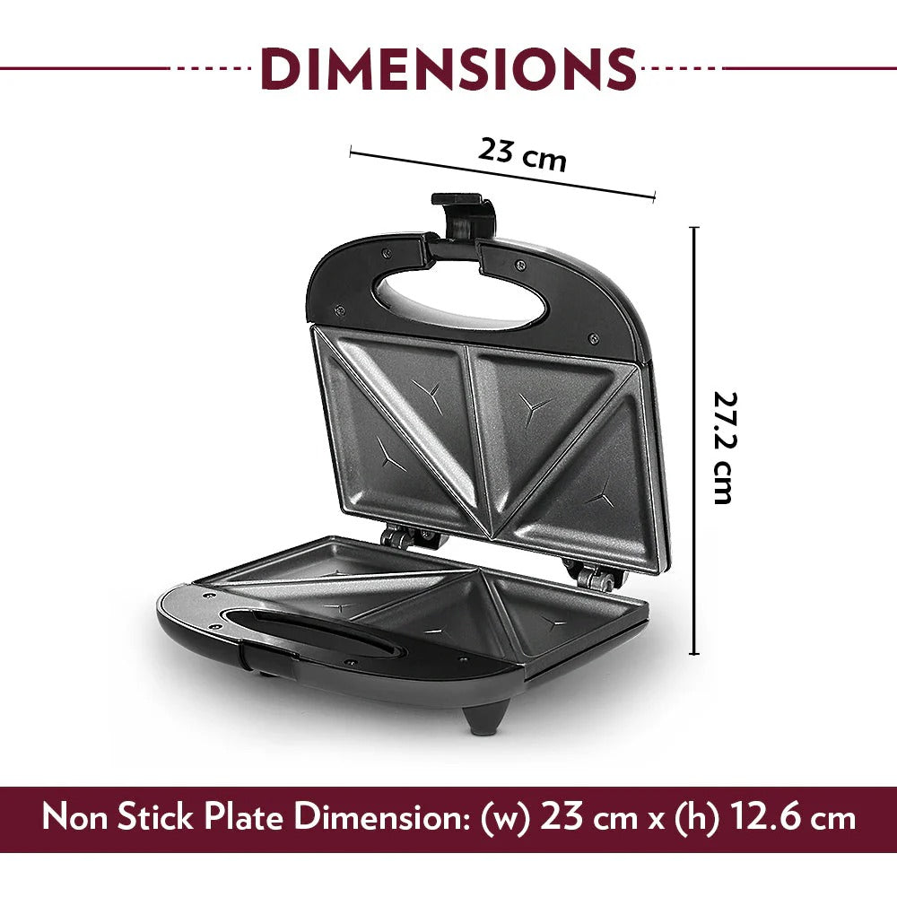 Borosil Klassy Sandwich Maker (Black, 800W)