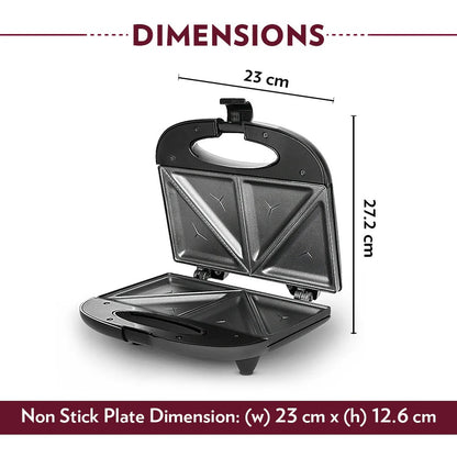 Borosil Klassy Sandwich Maker (Black, 800W)