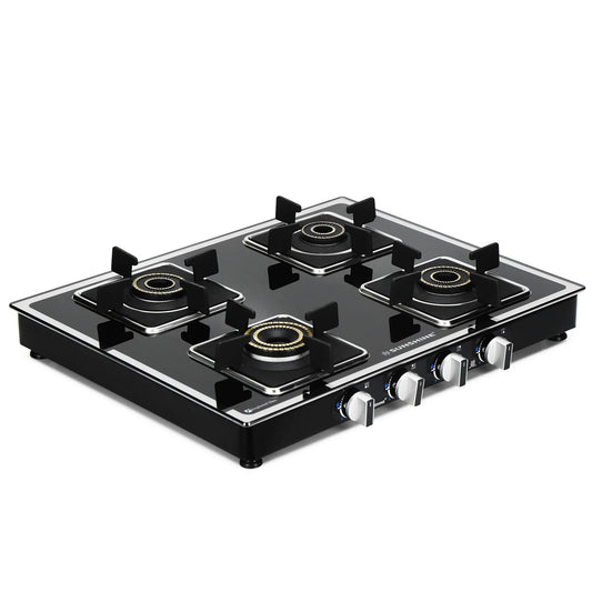 Sunshine Arrow Glass Top Gas Stove (4 Burner, Manual Ignition)