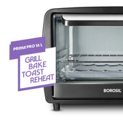 Borosil Prima Pro Oven Toaster Griller (OTG) (16 Litre, Black)