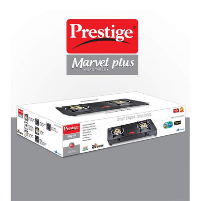 Prestige Marvel Plus Glass Top Gas Stove (2 Burner, Auto Ignition)