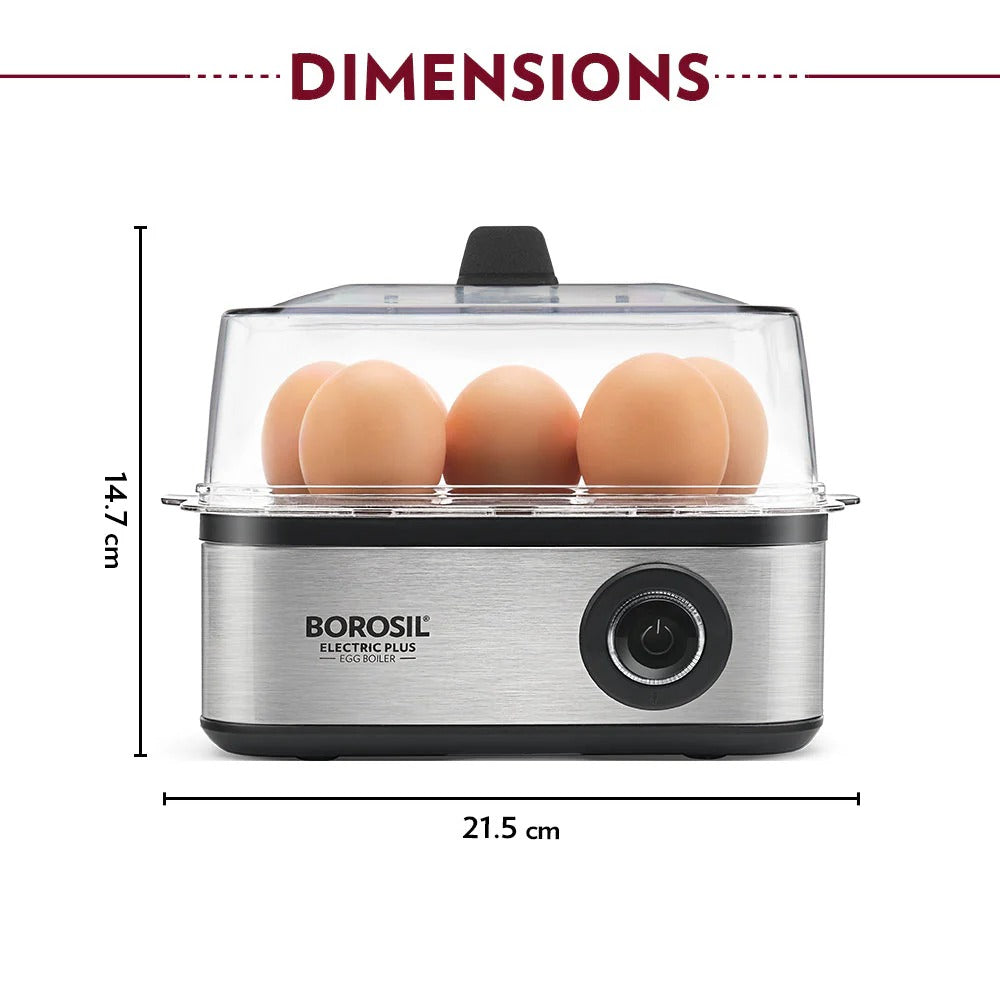 Borosil Electric Plus Egg Boiler (8 Egg Capacity, 500W)