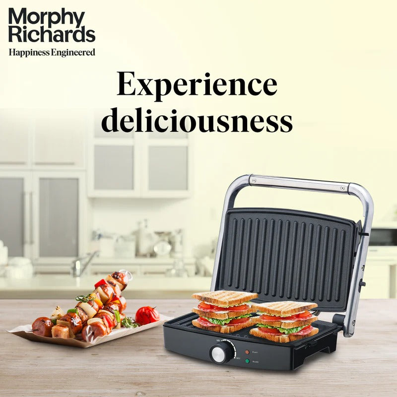 Morphy Richards Imperio Series SM 72 Grill Sandwich Maker (Silver & Black, 1500W)