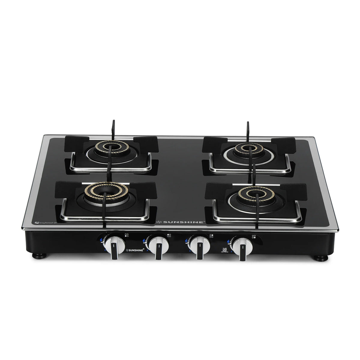 Sunshine Arrow Glass Top Gas Stove (4 Burner, Manual Ignition)