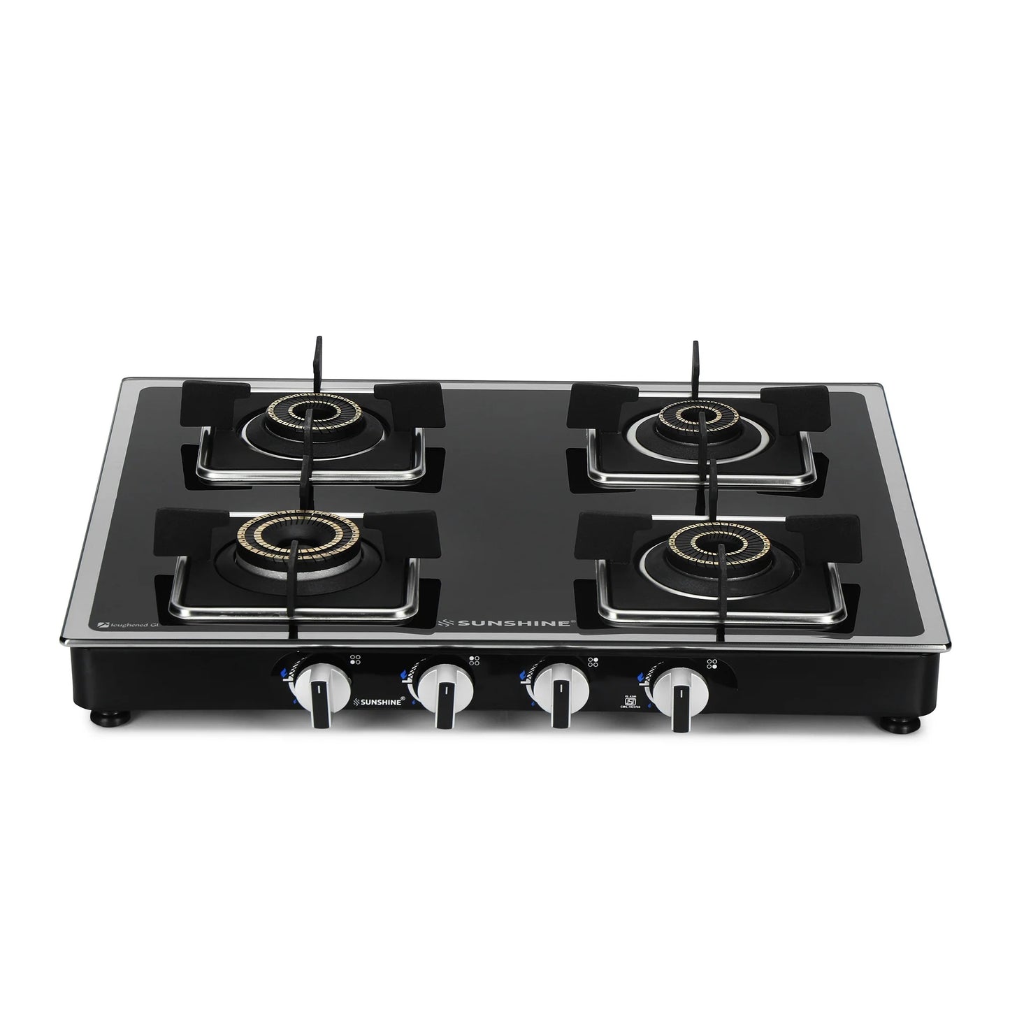 Sunshine Arrow Glass Top Gas Stove (4 Burner, Manual Ignition)