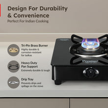 Prestige Marvel Plus Glass Top Gas Stove (1 Burner, Manual Ignition)