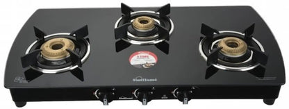 Sunflame Magna Glass Top Gas Stove (3 Burner, Manual Ignition)