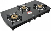 Sunflame Magna Glass Top Gas Stove (3 Burner, Manual Ignition)
