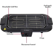 Pringle BBQ 1901 Electric Barbecue Grill (Black, 2000W)