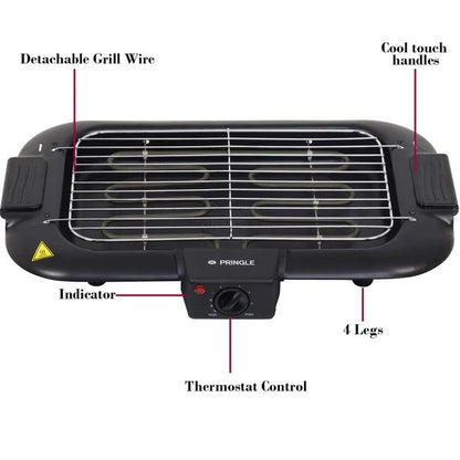 Pringle BBQ 1901 Electric Barbecue Grill (Black, 2000W)