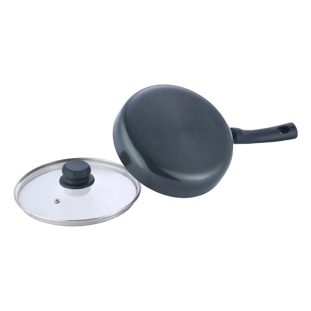 Vinod Hard Anodised Deep Frypan with Glass Lid (20 cm)