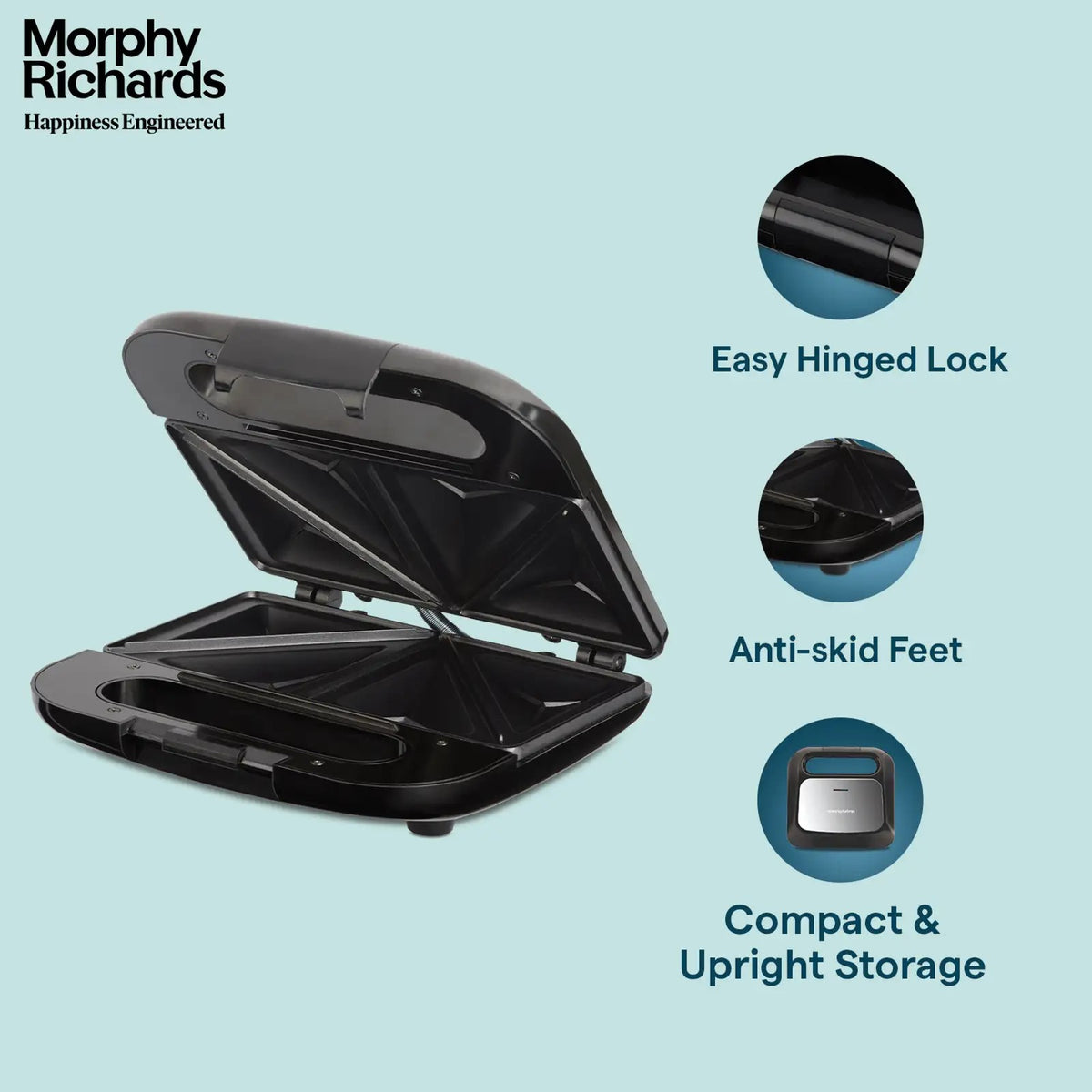 Morphy Richards Voyager Ultra Sandwich Toast Maker (Black, 750W)