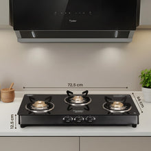 Prestige Marvel Plus Glass Top Gas Stove (3 Burner, Manual Ignition)