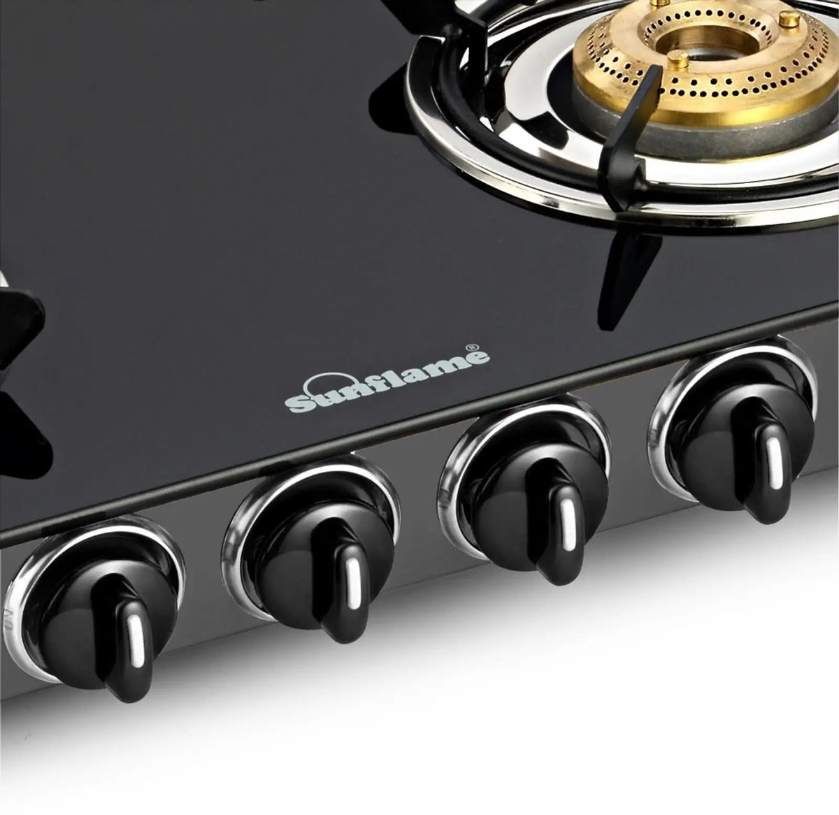 Sunflame Desire Glass Top Gas Stove (4 Burner, Manual Ignition)