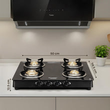 Prestige Marvel Plus Glass Top Gas Stove (4 Burner, Manual Ignition)