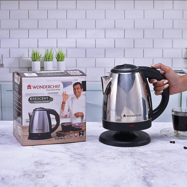 Wonderchef Crescent Electric Kettle (Silver, 1.5 Litre)