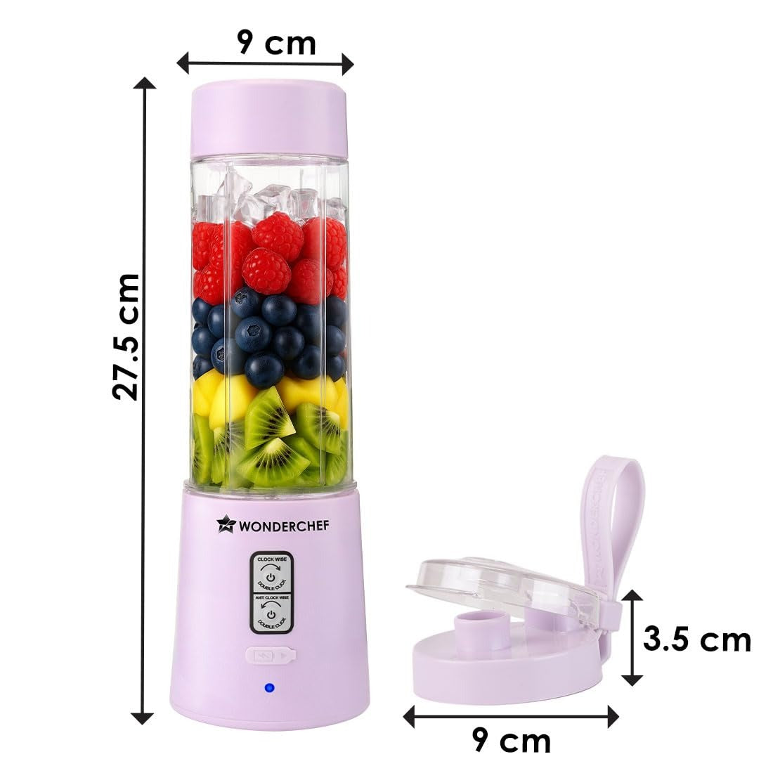 Wonderchef Twister Portable Blender (Lavender, 500ml)
