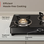 Prestige Marvel Plus Glass Top Gas Stove (3 Burner, Manual Ignition)
