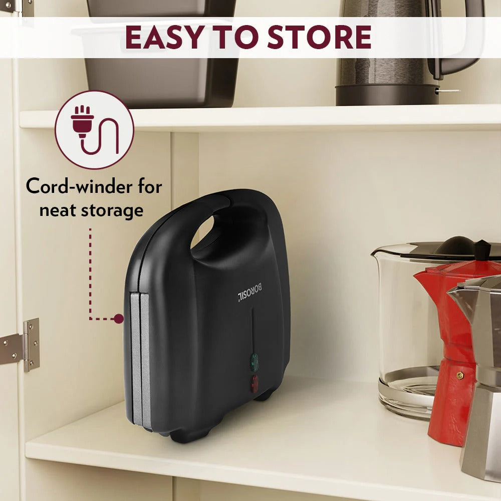 Borosil Klassy Sandwich Maker (Black, 800W)