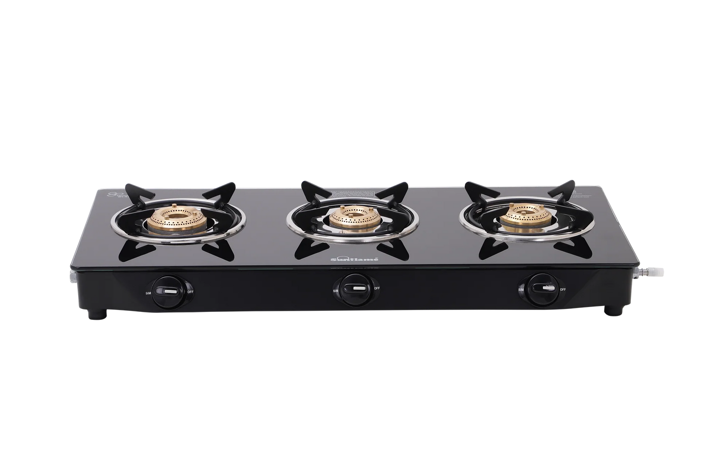 Sunflame Naples Glass Top Gas Stove (3 Burner, Manual Ignition)