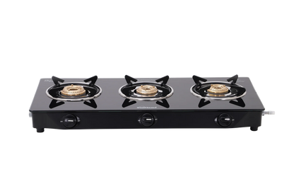 Sunflame Naples Glass Top Gas Stove (3 Burner, Manual Ignition)