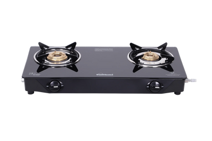 Sunflame Naples Glass Top Gas Stove (2 Burner. Manual Ignition)