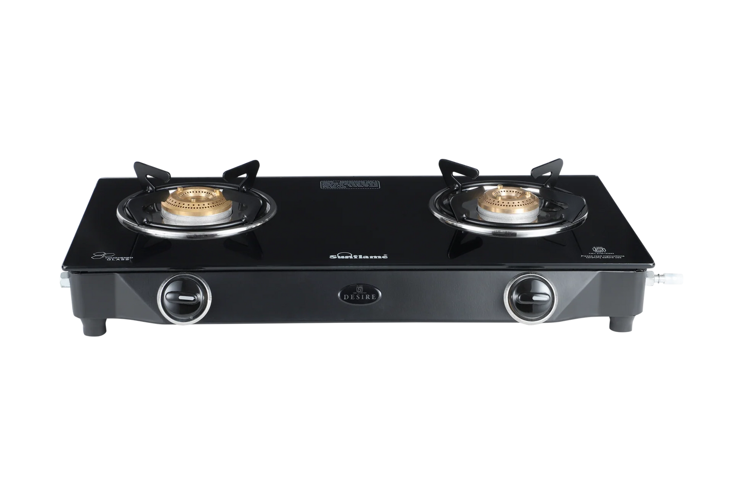 Sunflame GT Desire Glass Top Gas Stove (2 Burner, Manual Ignition)